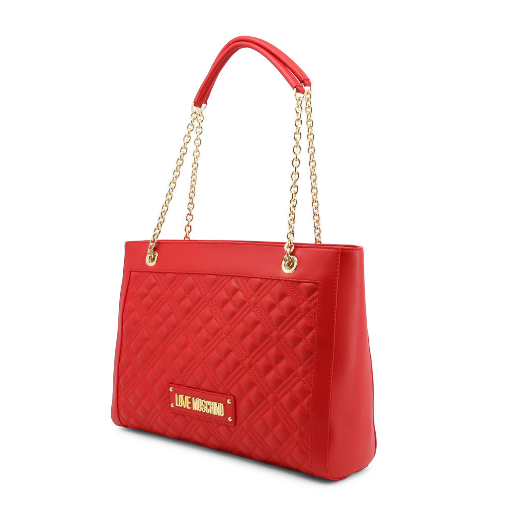 Love Moschino Lettering Logo Quilted Red Women's Shoulder Bag JC4006PP1ELA0500