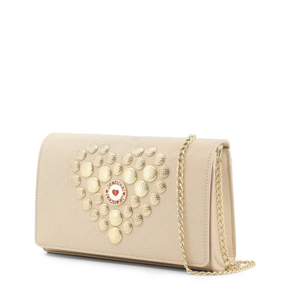 Love Moschino Buttons Heart Ivory Women's Clutch Bag JC4114PP1ELP0110