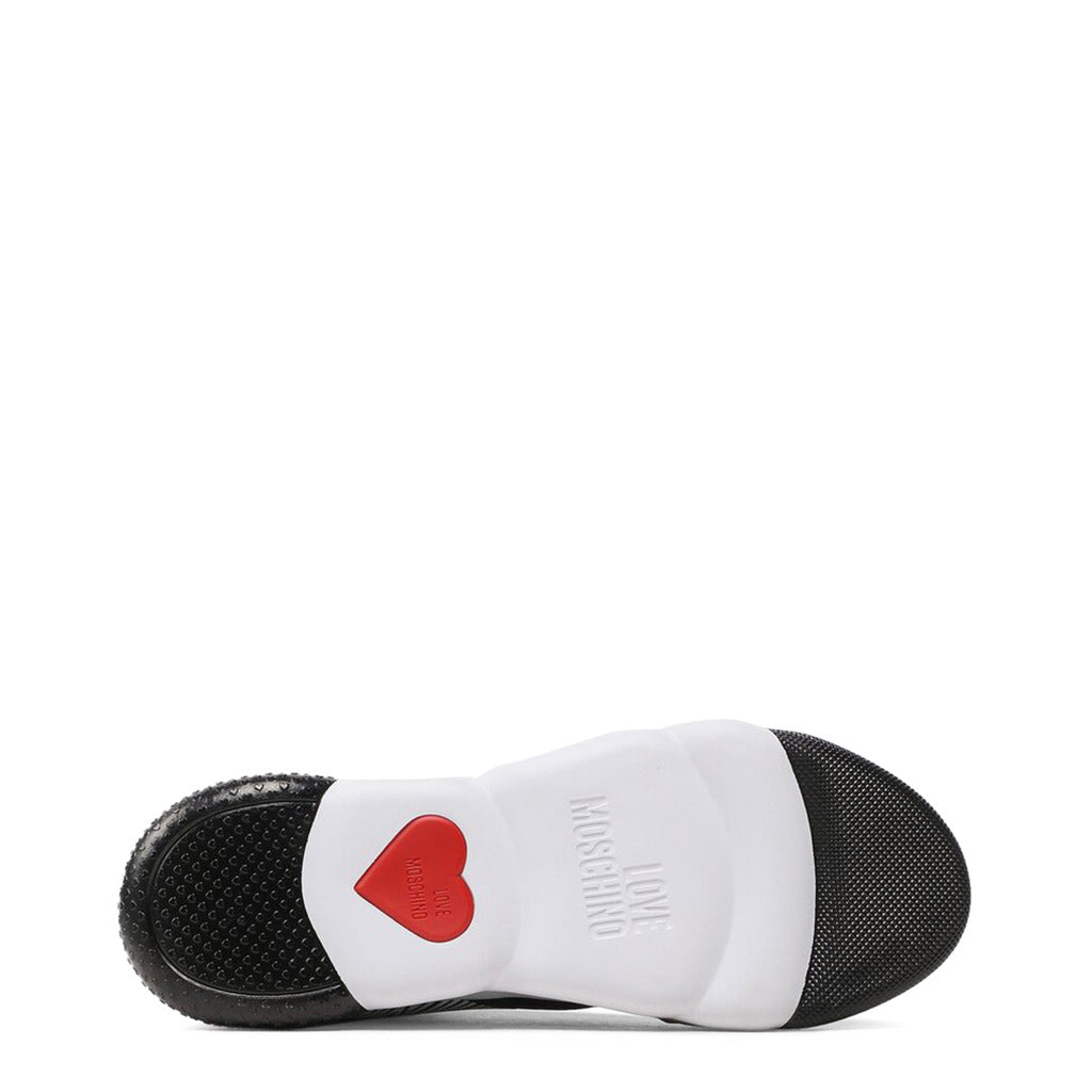 Love Moschino Logo Strap Black Women's High Top Shoes JA15224G0FIZG00B