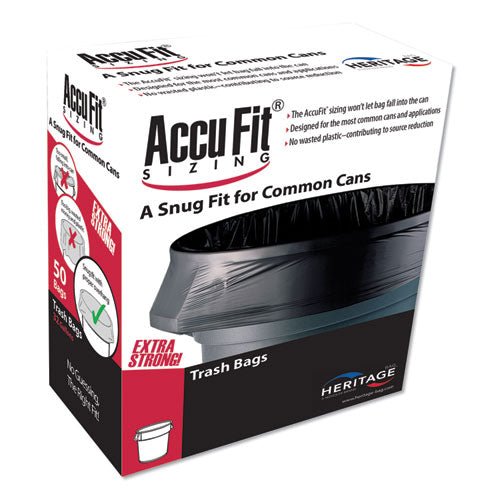 AccuFit Linear Low Density Can Liners with AccuFit Sizing, 23 gal, 0.9 mil, 28" x 45", Black, 300-Carton H5645TK RC1 - Becauze