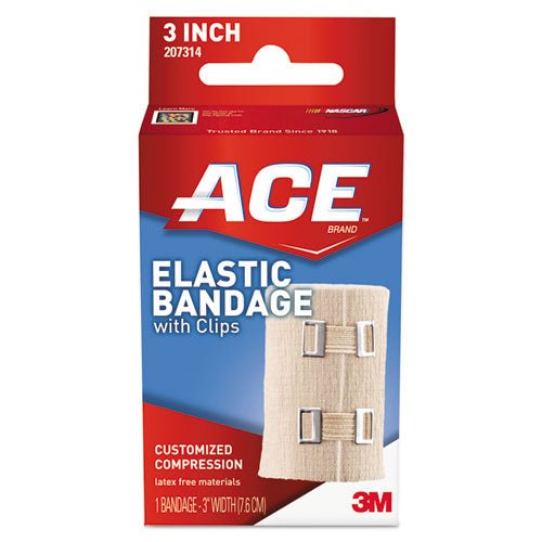 ACE Elastic Bandage with E-Z Clips, 3 x 64 207314 - Becauze