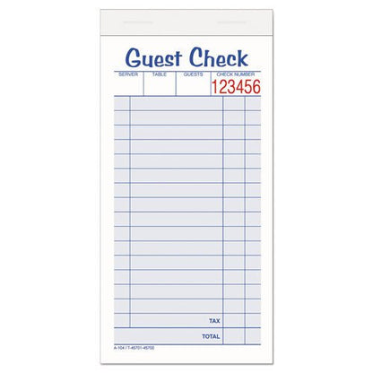 Adams Guest Check Unit Set, Two-Part Carbonless, 6.38 x 3.38, 1-Page, 50 Forms-Pad, 10 Pads-Pack 104-50SW - Becauze