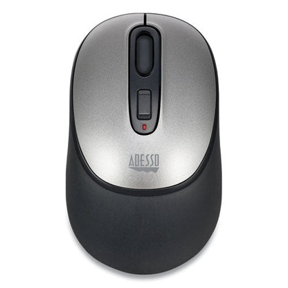 Adesso iMouse A10 Antimicrobial Wireless Mouse, 2.4 GHz Frequency-30 ft Wireless Range, Left-Right Hand Use, Black-Silver A10 - Becauze