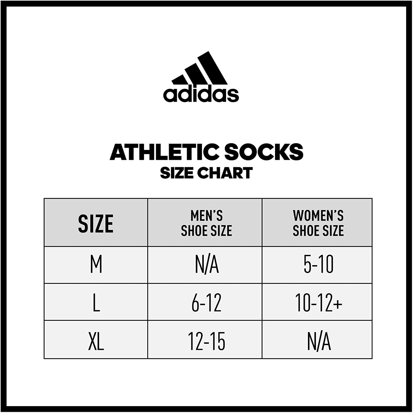 Adidas Athletic Cushioned Heather Grey/Black Men's Crew Socks (6 Pair) - Becauze