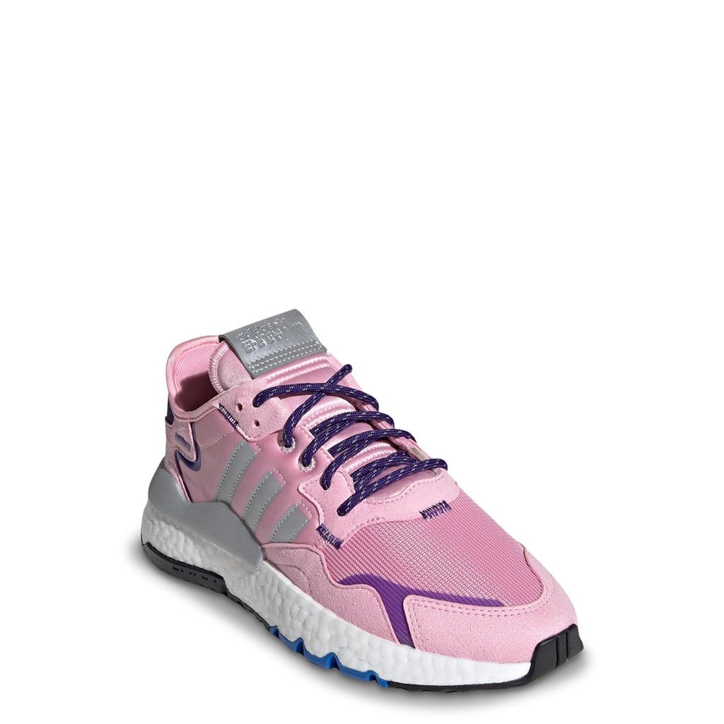 Adidas Nite Jogger True Pink/Silver Metallic/Collegiate Purple Women's Shoes FX6911 - Becauze