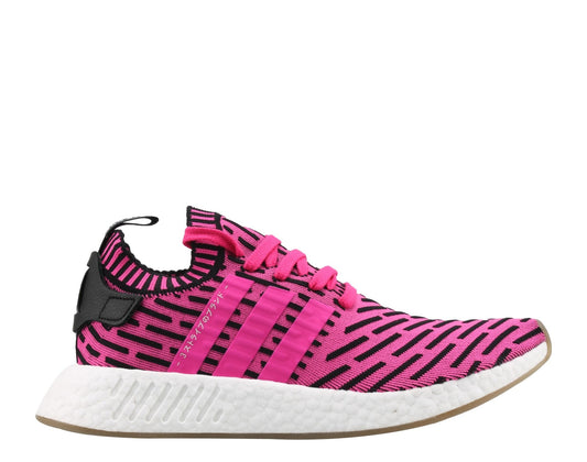 Adidas NMD_R2 PK Primeknit Shock Pink/Core Black Men's Running Shoes BY9697 - Becauze
