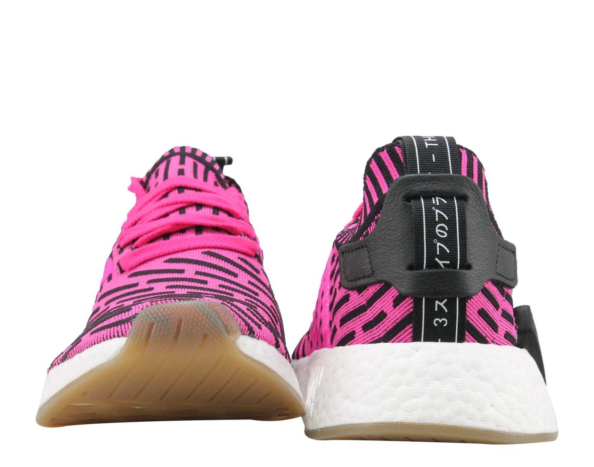 Adidas NMD_R2 PK Primeknit Shock Pink/Core Black Men's Running Shoes BY9697 - Becauze