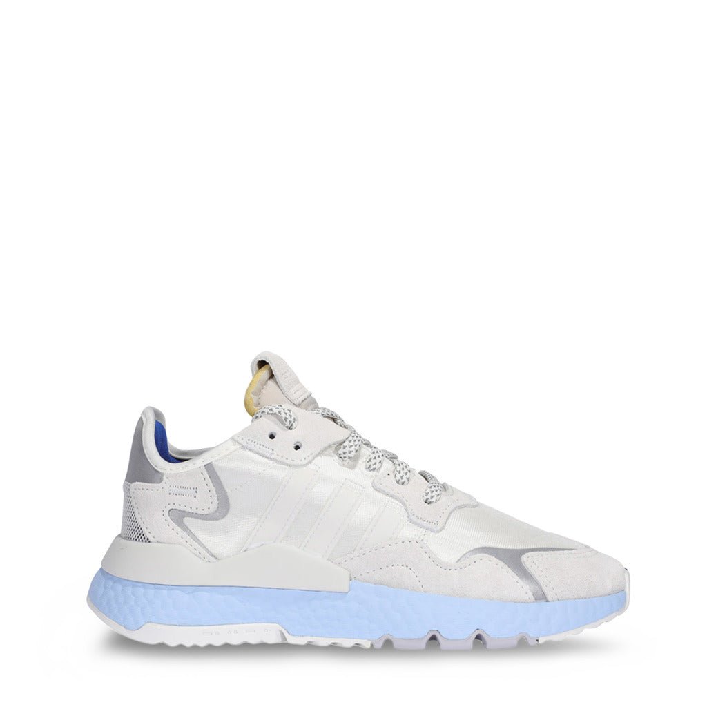 Adidas Originals Nite Jogger Off White/Glow Blue Women's Shoes EE5910 - Becauze