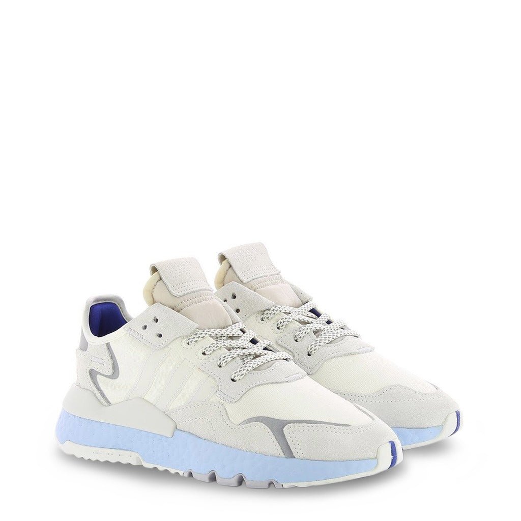 Adidas Originals Nite Jogger Off White/Glow Blue Women's Shoes EE5910 - Becauze