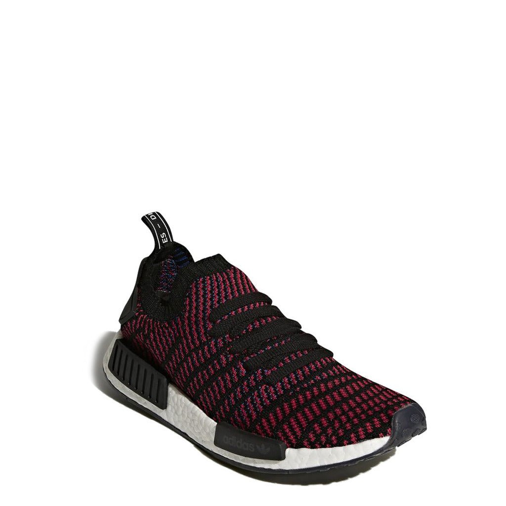 Adidas Originals NMD_R1 STLT Primeknit Core Black/Red Men's Running Shoes CQ2385 - Becauze