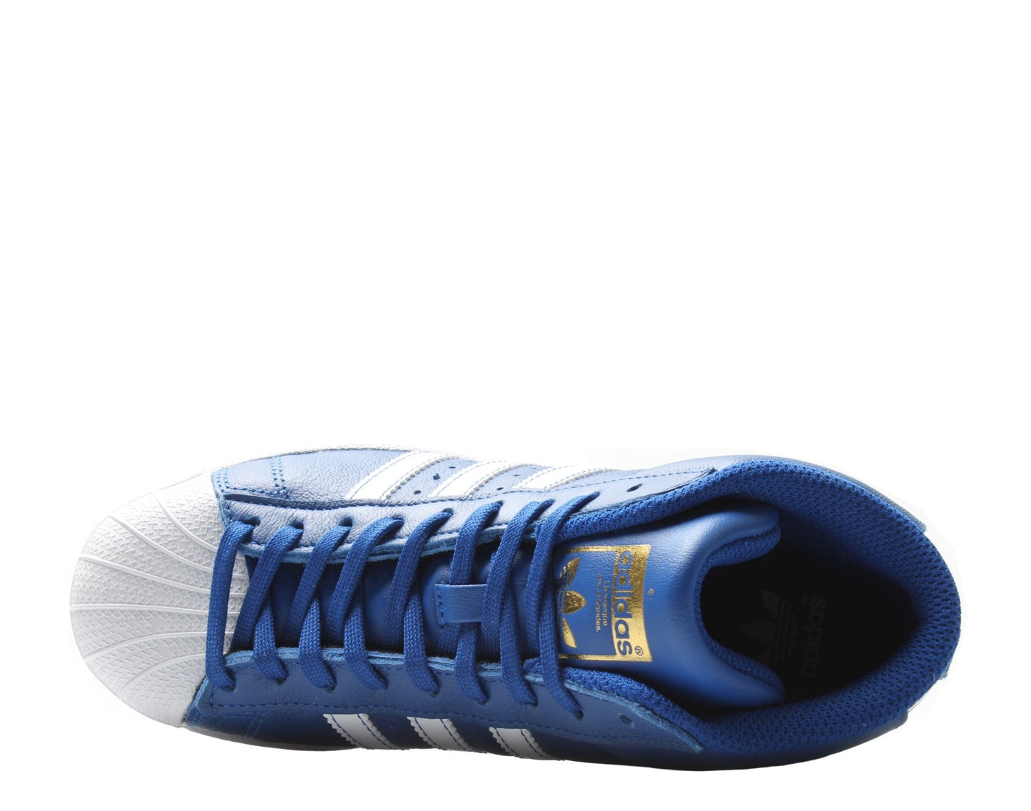 Adidas Originals Pro Model J Royal/White/Gold Big Kids Basketball Shoes BY3731 - Becauze
