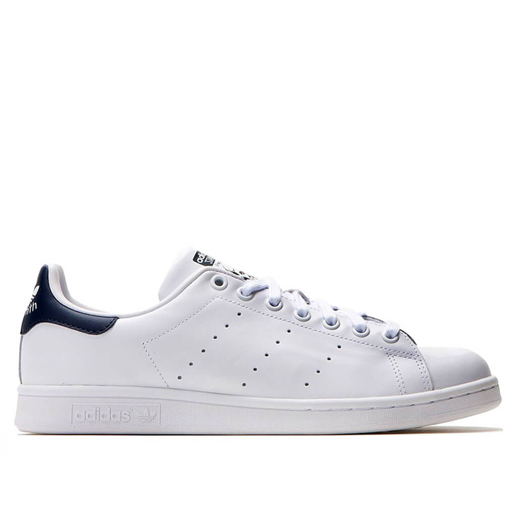 Adidas Originals Stan Smith Core White Dark Blue Tennis Shoes M20325 - Becauze