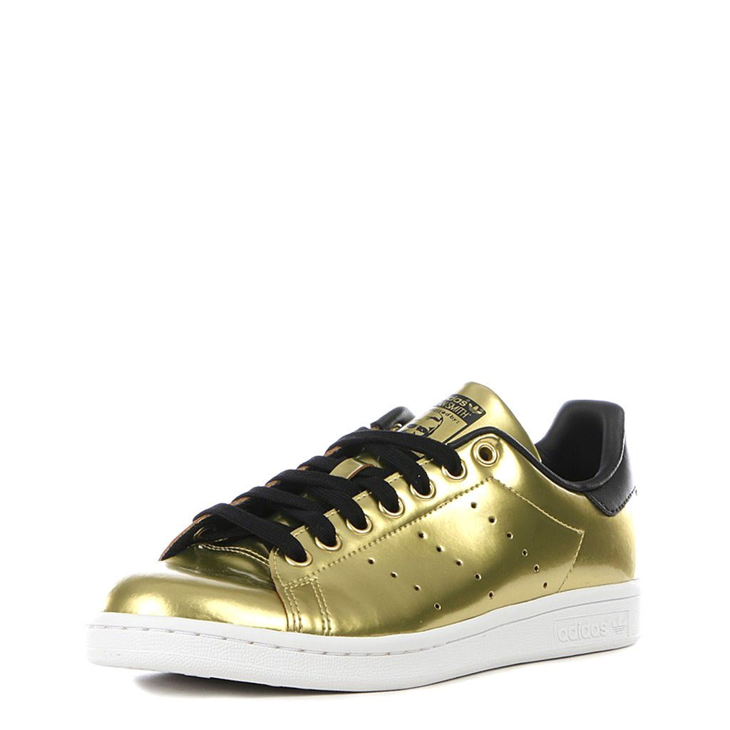 Adidas Originals Stan Smith Gold Metallic/Core Black Women's Tennis Shoes BZ0405 - Becauze