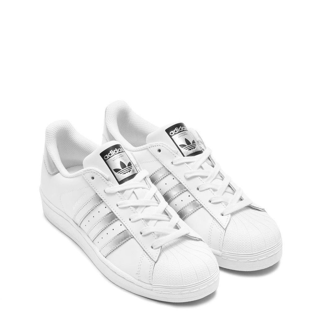 Adidas Originals Superstar Cloud White/Silver Metallic Women's Shoes AQ3091 - Becauze