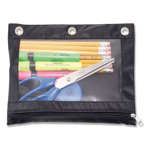 Advantus Binder Pencil Pouch Black/Clear 67024 - Becauze