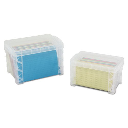Advantus Super Stacker Storage Boxes, Holds 500 4 x 6 Cards, 7.25 x 5 x 4.75, Plastic, Clear 40305 - Becauze