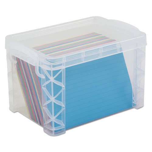 Advantus Super Stacker Storage Boxes, Holds 500 4 x 6 Cards, 7.25 x 5 x 4.75, Plastic, Clear 40305 - Becauze