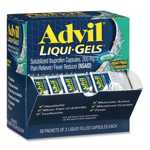 Advil Liqui-Gels, Two-Pack, 50 Packs-Box BXAVLQG50BX - Becauze