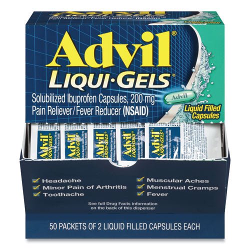 Advil Liqui-Gels, Two-Pack, 50 Packs-Box BXAVLQG50BX - Becauze