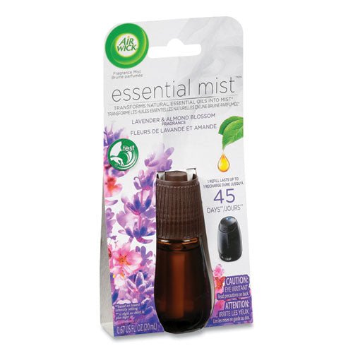 Air Wick Essential Mist Refill, Lavender and Almond Blossom, 0.67 oz Bottle, 6-Carton 62338-98552 - Becauze