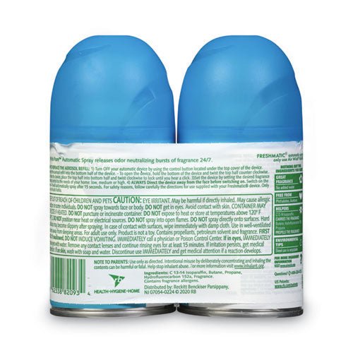 Air Wick Freshmatic Ultra Automatic Spray Refill, Fresh Waters, 5.89 oz Aerosol Spray, 2-Pack 62338-82093 - Becauze