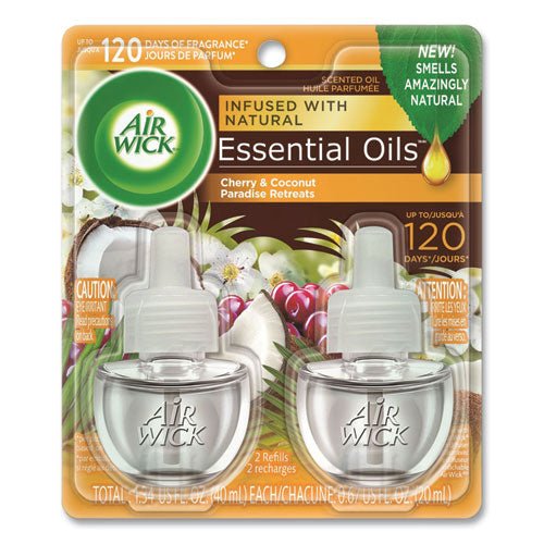 Air Wick Life Scents Scented Oil Refills, Paradise Retreat, 0.67 oz, 2-Pack, 6 Packs-Carton 62338-91110 - Becauze
