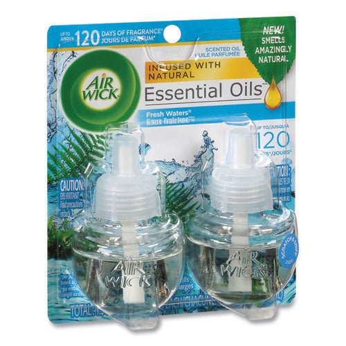 Air Wick Scented Oil Refill, Fresh Waters, 0.67 oz, 2-Pack, 6 Pack-Carton 62338-79717 - Becauze