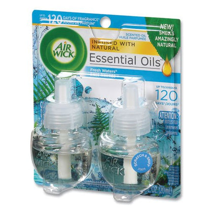 Air Wick Scented Oil Refill, Fresh Waters, 0.67 oz, 2-Pack, 6 Pack-Carton 62338-79717 - Becauze