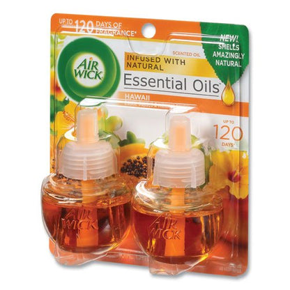 Air Wick Scented Oil Twin Refill, Hawai'i Exotic Papaya-Hibiscus Flower, 0.67 oz 62338-85175 - Becauze