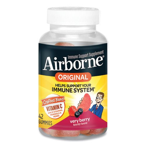 Airborne Immune Support Gummies, Very Berry, 42-Bottle 47865-90052 - Becauze