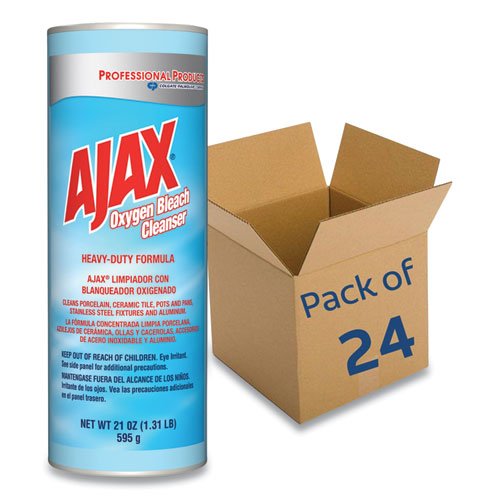 Ajax Oxygen Bleach Powder Cleanser, 21oz Can, 24-Carton 14278 - Becauze