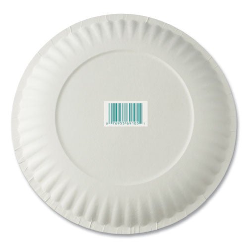 AJM Packaging Corporation White Paper Plates, 6" dia, 100-Pack, 10 Packs-Carton 40111 - Becauze