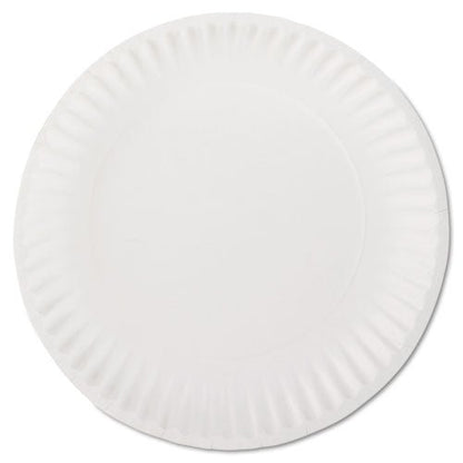 AJM Packaging Corporation White Paper Plates, 9" dia, 100-Pack 10100 - Becauze