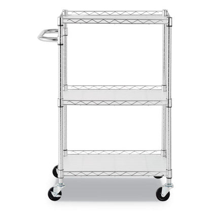 Alera 3-Shelf Wire Cart with Liners, 24w x 16d x 39h, Silver, 500-lb Capacity ALESW322416SR - Becauze