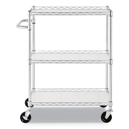 Alera 3-Shelf Wire Cart with Liners, 34.5w x 18d x 40h, Silver, 600-lb Capacity ALESW333018SR - Becauze