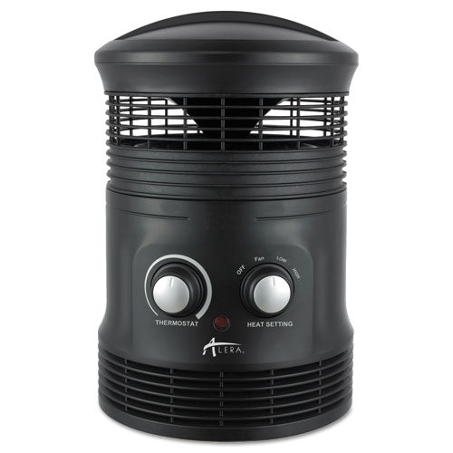 Alera 360 Deg Circular Fan Forced Heater, 8" x 8" x 12", Black HEFF360B - Becauze