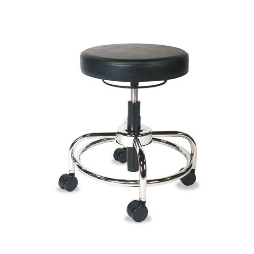 Alera Alera HL Series Height-Adjustable Utility Stool, Backless, Supports Up to 300 lb, 24" Seat Height, Black Seat, Chrome Base ALECS614 - Becauze
