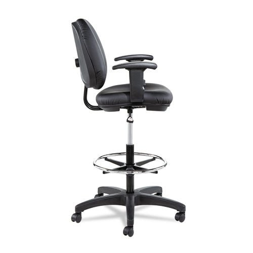 Alera Alera Interval Series Swivel Task Stool, Supports Up to 275 lb, 23.93" to 34.53" Seat Height, Black Faux Leather ALEIN4616 - Becauze