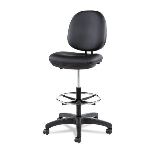 Alera Alera Interval Series Swivel Task Stool, Supports Up to 275 lb, 23.93" to 34.53" Seat Height, Black Faux Leather ALEIN4616 - Becauze