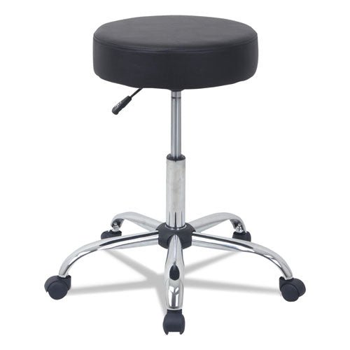 Alera Height Adjustable Lab Stool, Backless, Supports Up to 275 lb, 19.69" to 24.80" Seat Height, Black Seat, Chrome Base ALEUS4716 - Becauze