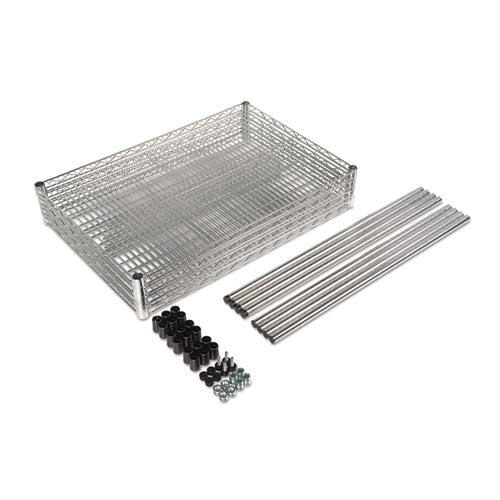 Alera NSF Certified Industrial 4-Shelf Wire Shelving Kit, 36w x 18d x 72h, Silver ALESW503618SR - Becauze