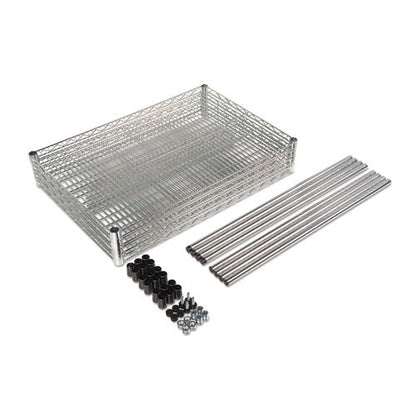 Alera NSF Certified Industrial 4-Shelf Wire Shelving Kit, 36w x 18d x 72h, Silver ALESW503618SR - Becauze