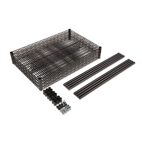 Alera NSF Certified Industrial 4-Shelf Wire Shelving Kit, 36w x 24d x 72h, Black ALESW503624BL - Becauze