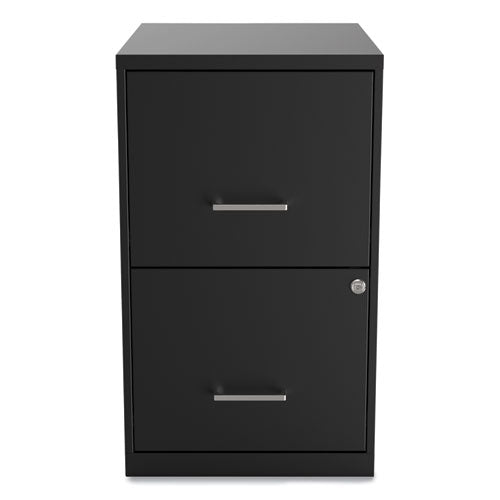 Alera Soho Vertical File Cabinet, 2 Drawers: File-File, Letter, Black, 14" x 18" x 24.1" 2806262 - Becauze