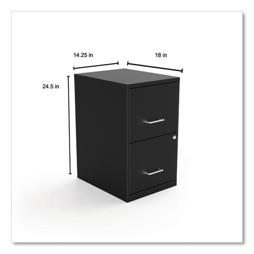 Alera Soho Vertical File Cabinet, 2 Drawers: File-File, Letter, Black, 14" x 18" x 24.1" 2806262 - Becauze