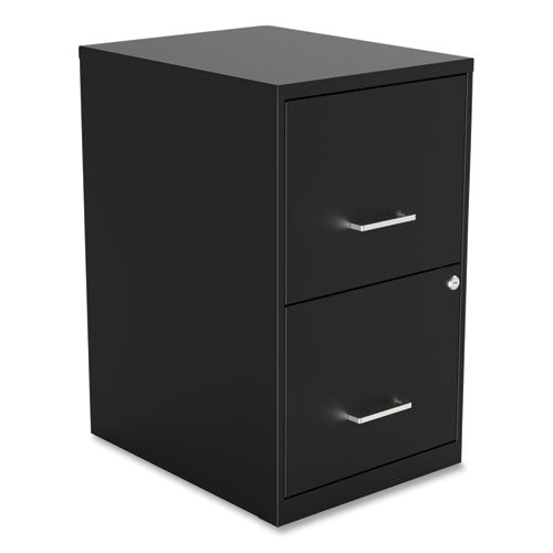 Alera Soho Vertical File Cabinet, 2 Drawers: File-File, Letter, Black, 14" x 18" x 24.1" 2806262 - Becauze