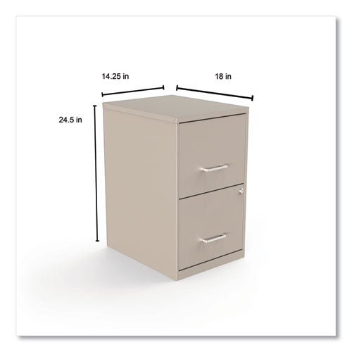 Alera Soho Vertical File Cabinet, 2 Drawers: File-File, Letter, Putty, 14" x 18" x 24.1" 2806662 - Becauze