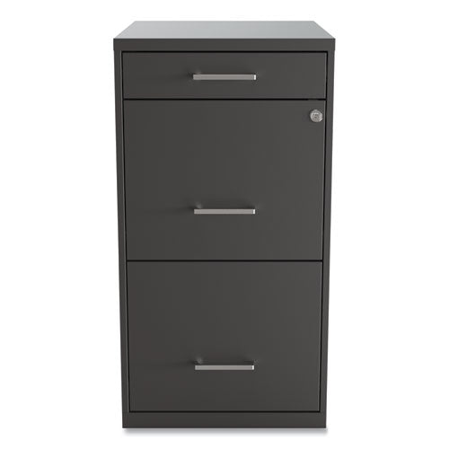 Alera Soho Vertical File Cabinet, 3 Drawers: Pencil-File-File, Letter, Charcoal, 14" x 18" x 26.9" 2806768 - Becauze