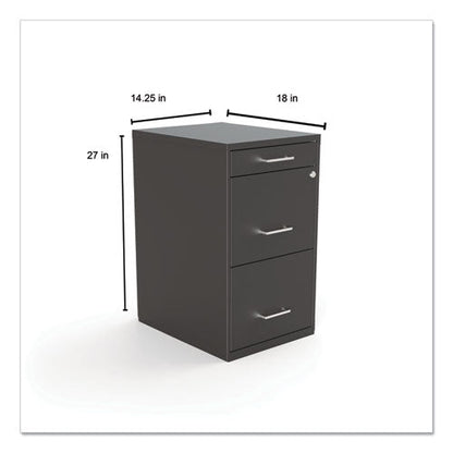 Alera Soho Vertical File Cabinet, 3 Drawers: Pencil-File-File, Letter, Charcoal, 14" x 18" x 26.9" 2806768 - Becauze