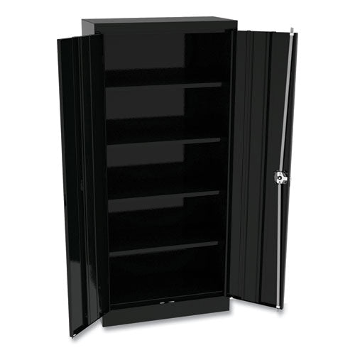 Alera Space Saver Storage Cabinet, Four Fixed Shelves, 30w x 15d x 66h, Black CM6615BK - Becauze